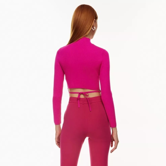 Babaton Sculpt Knit Tie-Back Sweater L - Picture 2 of 8